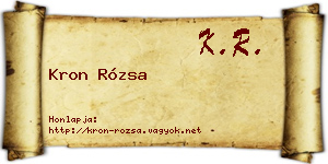 Kron Rózsa névjegykártya